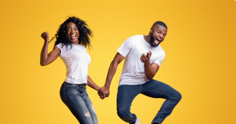 excited man and wman